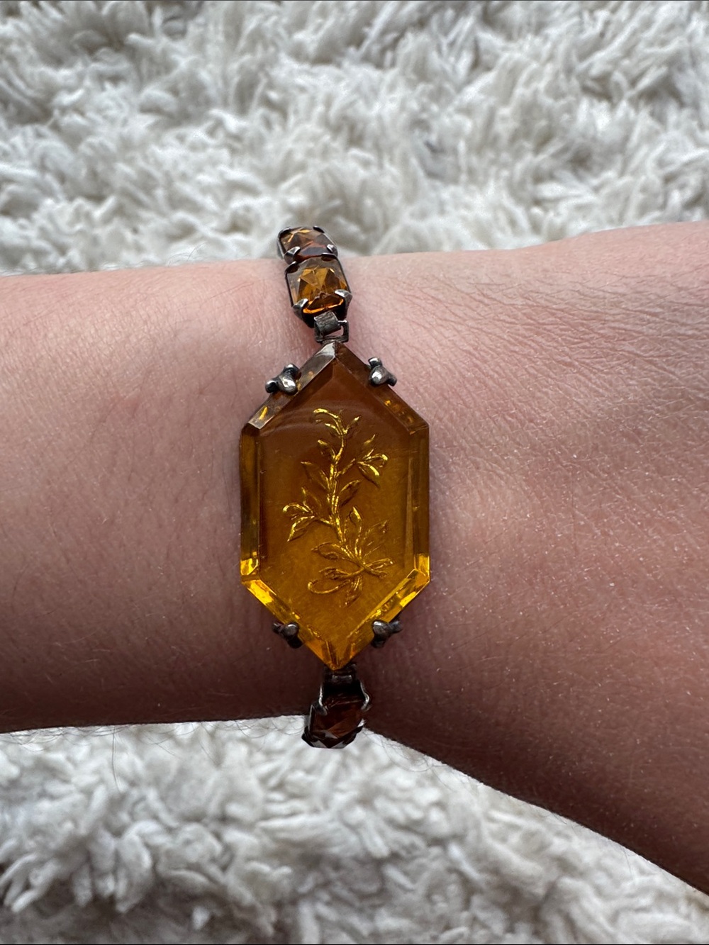 Vintage Amber Glass Bracelet